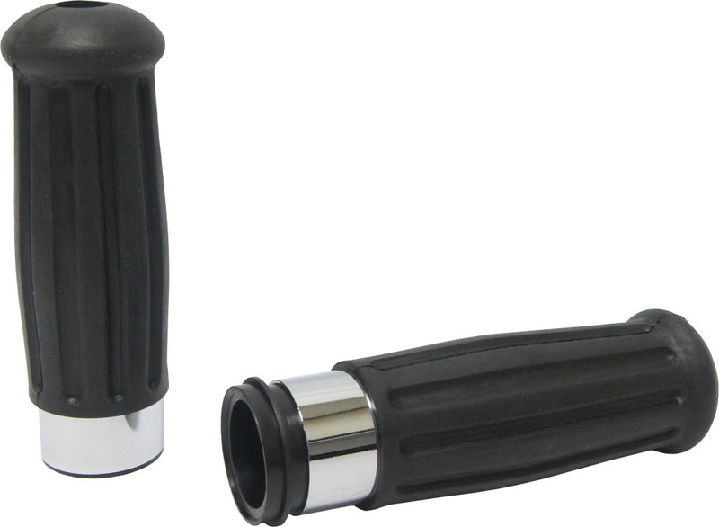 Harddrive Grips Vintage Chrome Ring Throttle BY Wire - 72-194 For Harley Motorcycles 2008-2019