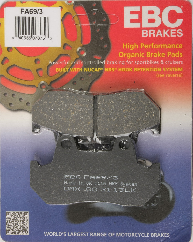 EBC Brake Pads Organic - FA69/3 Honda Motorcycles 1982-2000