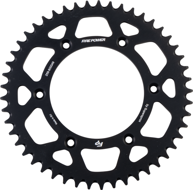 Fire Power Rear Sprocket Aluminum 49T Black - FPA-8000-49-BLK Beta Dirt Bikes 2012-2024