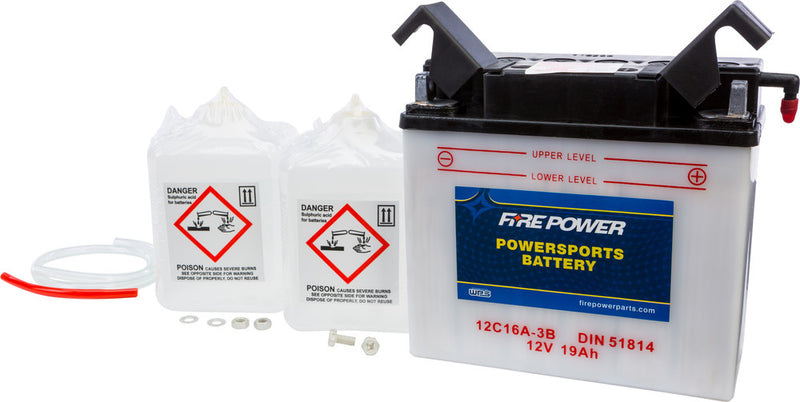 Fire Power Battery W Acid 12V - 12C16A-3B BMW Motorcycles 1990-2016