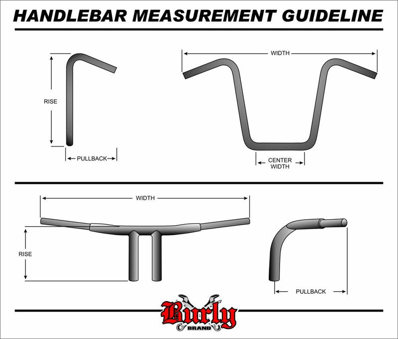 Burly Brand Narrow 16" Apehangers 1" Chrome - B28-340 For Harley 1983-2022 | Yamaha Watercraft 1998-2004
