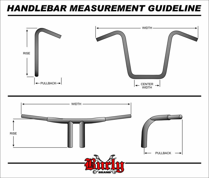 Burly Brand 750-05419 B28-337 NARROW 14" APEHANGERS 1" BLACK