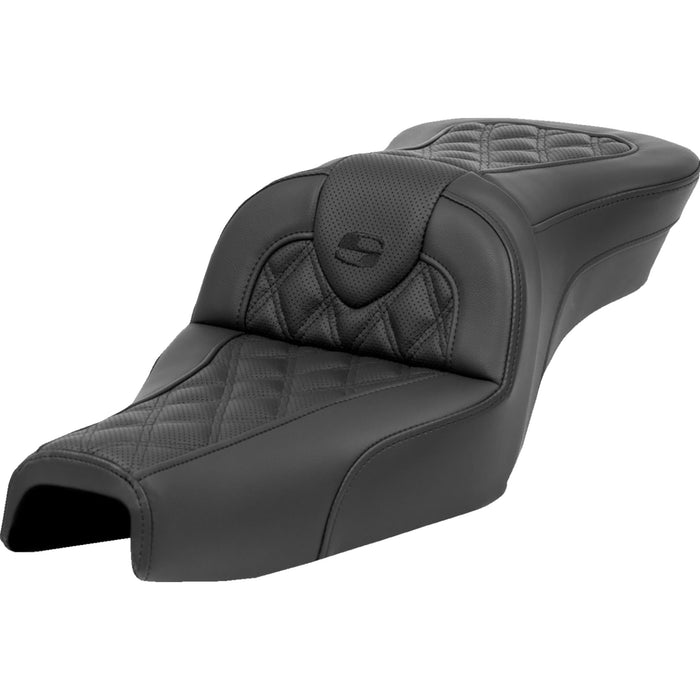 SADDLEMEN 0804-0790 807-03-182 Roadsofa™ Standard Reach Seat - without Backrest - Lattice Stitch - XL '04-'22