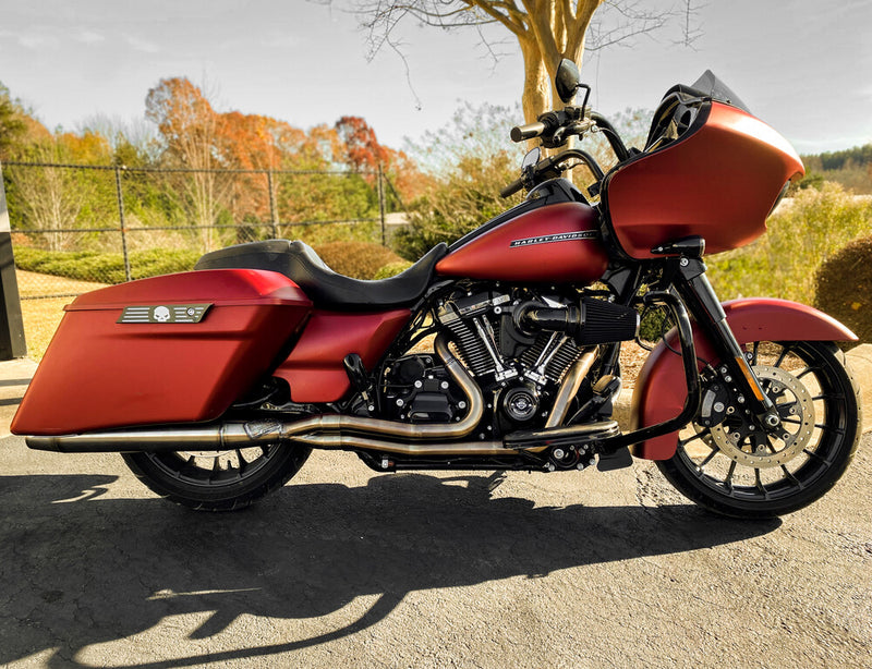 Sawicki 2IN1 M8 FLT Full Length Cannon Brushed SS - 930-01082 For Harley Touring 2017-2023