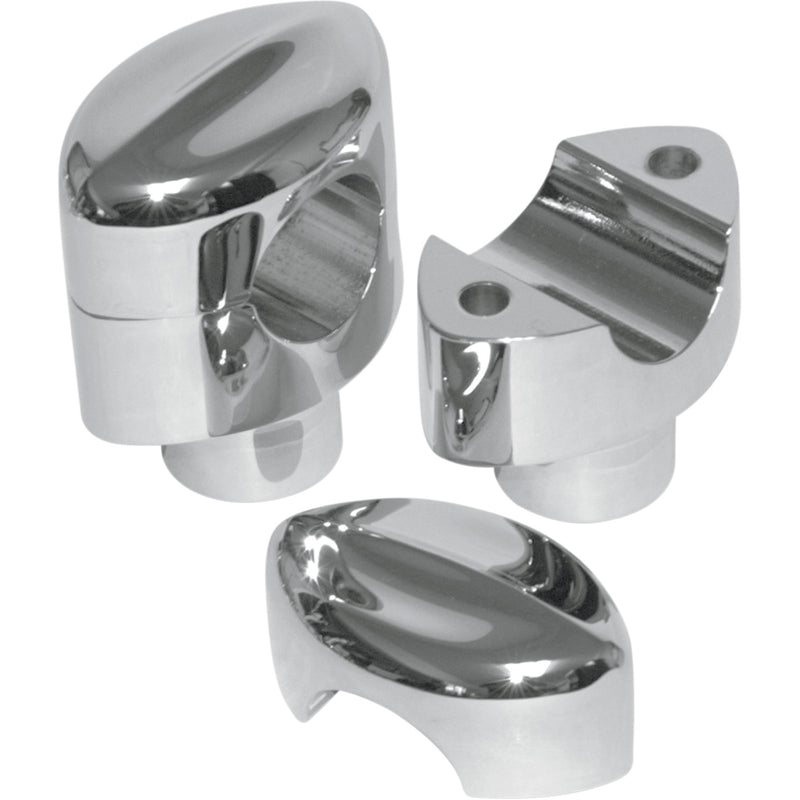 LA Choppers Hefty Smooth Handlebar Risers For 1-1/4" Handlebars 1-1/2" Chrome - LA-7404-01 Suzuki Motorcycles 1999-2019