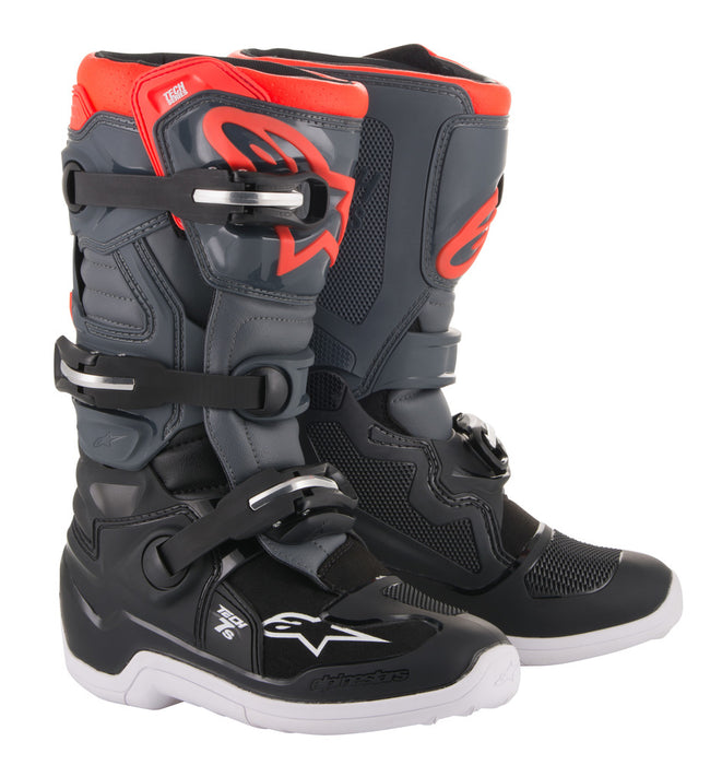 Alpinestars 482-25906 2015017-1133-6 YOUTH TECH 7S BOOTS GREY/RED SZ 06