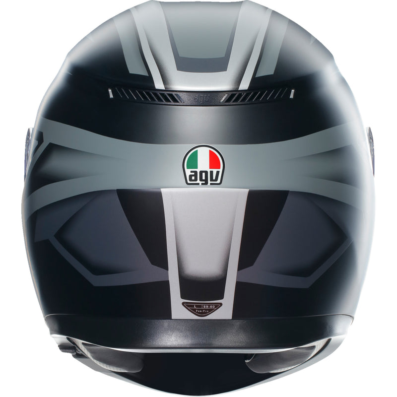 AGV 0101-15490 2118381004008L K3 Compound Helmet K3 Helmet - Compound - Matte Black/Gray - Large