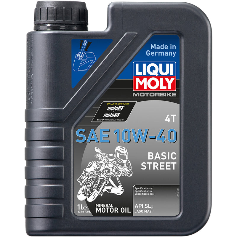 LIQUI MOLY 3601-0697 20190 Basic Street 4T Engine Oil Basic Street 4T Oil - 10W-40 - 1 Liter