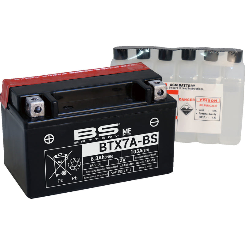 Bs Battery BTX Battery - 300619 For Kymco People / Agility / Super 8 / Like 2002-2015 | SYM Fiddle 125 / Mio 50 / Fiddle 50 / Symply 50 2008-2013