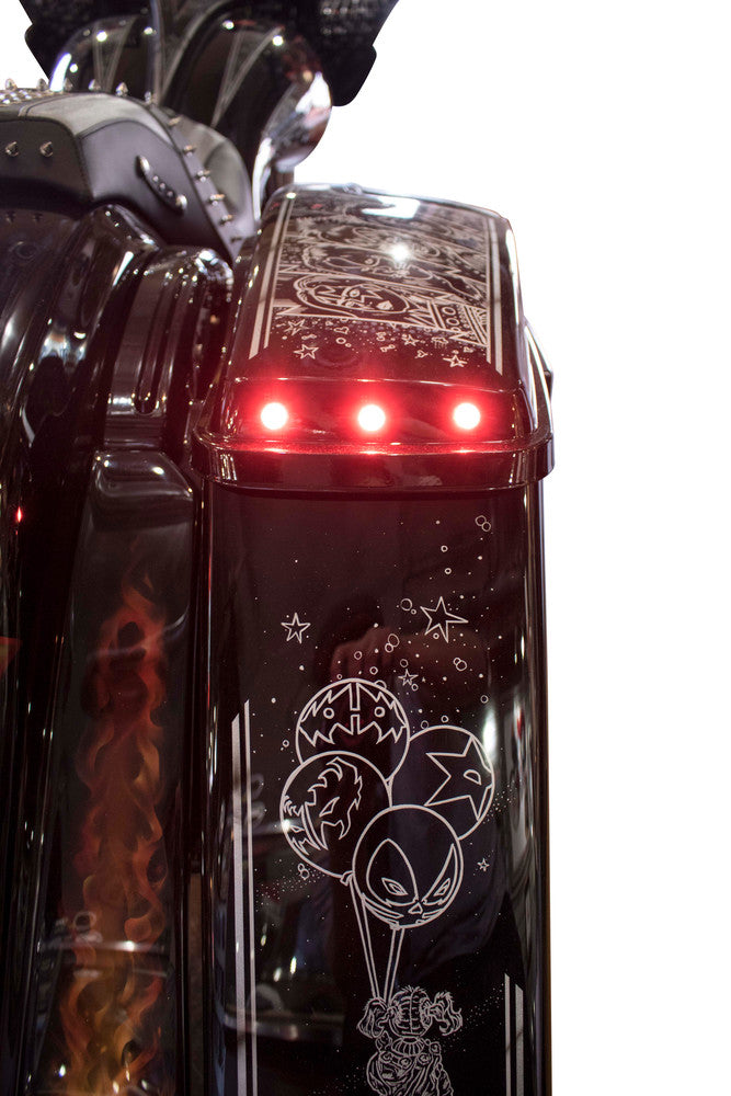 Paul Yaffe Bagger Nation Lightning Bolts RED LED Black - BOLTS-BRK-B For Harley Touring 1984-2019