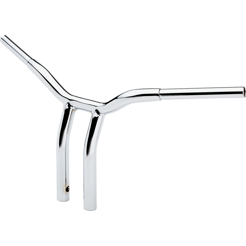 LA CHOPPERS 0601-4940 LA-7338-12 Kage Fighter Welded Bent-Riser Handlebar - One Piece - Bent - 12" - Chrome