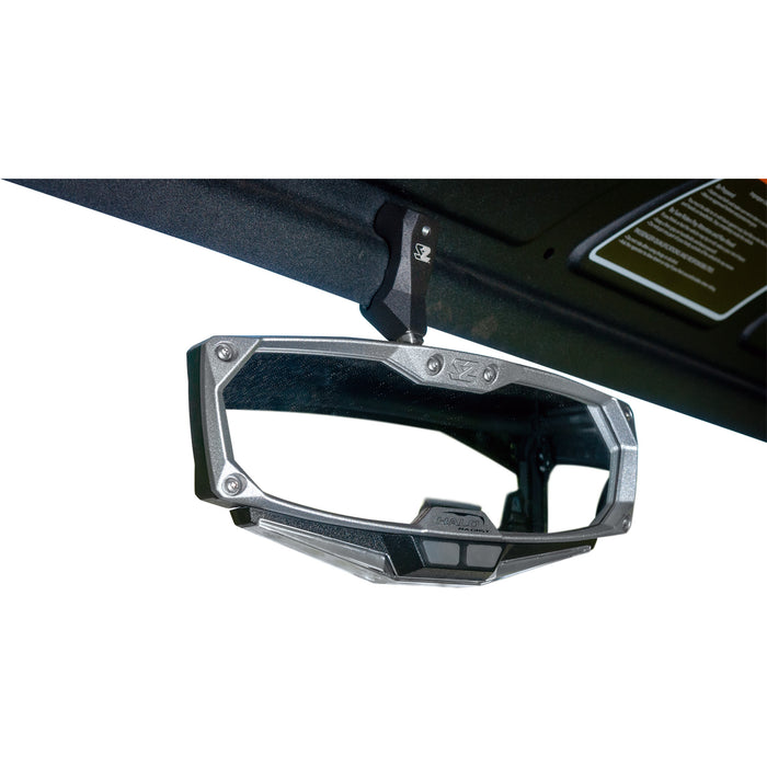 SEIZMIK 0640-1406 56-18028 Halo R Rear View Mirror with Cast Aluminum Bezel - Can Am Defender Mirror - Halo R - Rear View - Rectangle - Silver - Can Am Defender
