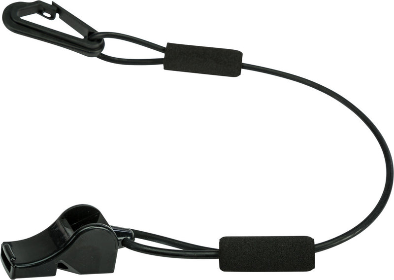 Wps 13-0571 LVW-17 BLK FLOATING WHISTLE W/LANYARD (BLACK)