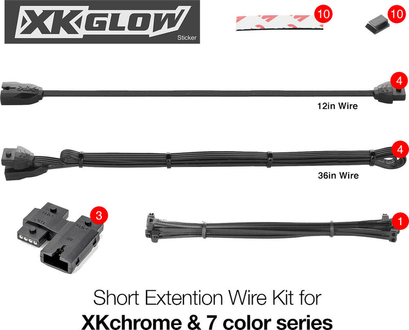 Xk Glow Moto Extension Wire Kit - XK-4P-WIRE-KIT-MOTO