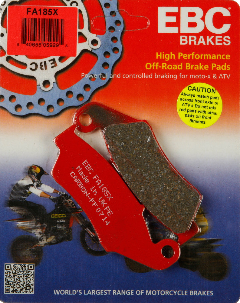 EBC Brake Pads - FA185X For Beta Dirt Bikes 2008-2012 | Kawasaki Dirt Bikes 1993-2017 | Yamaha Dirt Bikes 1998-2020 | Aprilia 450 / 550 2006-2012
