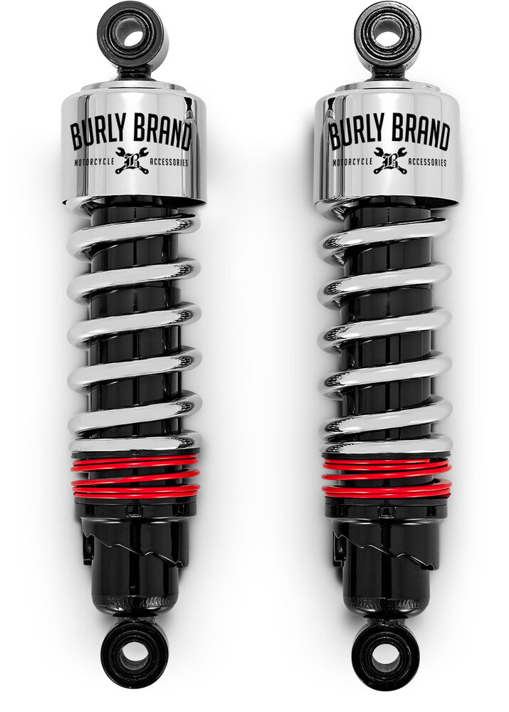 Burly Brand Slammer Plus Shocks 11.5" Chrome FLT - B28-1204 For Harley Touring 1997-2026