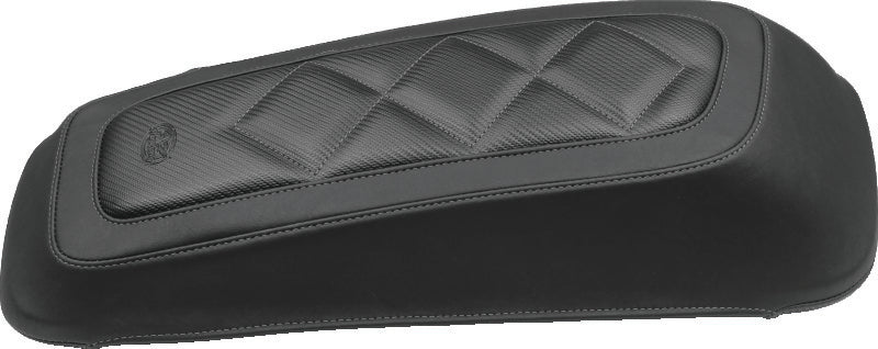 Mustang Motorcycle 77643 Mustang 08-21 Harley FL Touring Saddlebag Lid Covers Diamond Stitch - Black - Photo - Primary