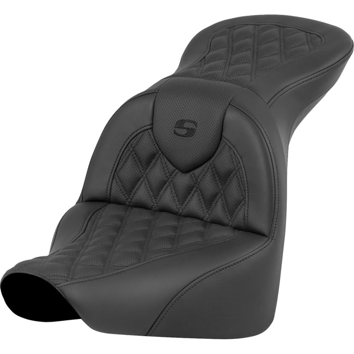 SADDLEMEN 0802-1615 818-27-182 RoadSofa™ Seat - Lattice Stitch - without Driver Backrest - FLFB/FXBR '18-'24