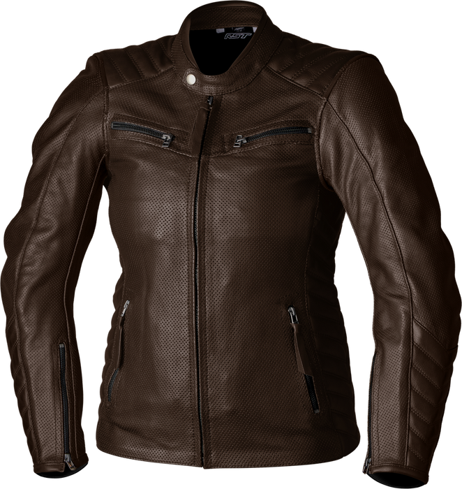 Rst 556-3538110 103538BRN-10 LADIES ROADSTER AIR CE JACKET BROWN LEATHER SM