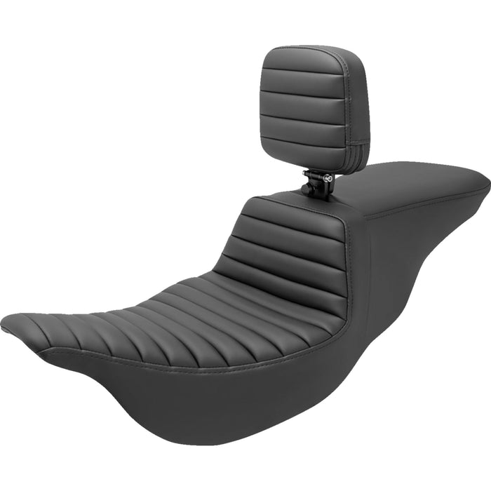 SADDLEMEN 0801-1463 808-07B-191BR Tour Step-Up Seat - Rider Backrest - Tuck-n-Roll - FL '08-'23