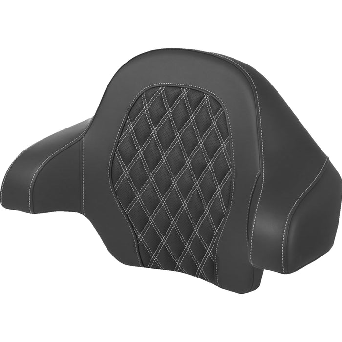 SADDLEMEN 0801-1814 814-07-15006 - Tour Pak® Backrest Pad - Lattice Stitch - White Stitch - FL 14-24