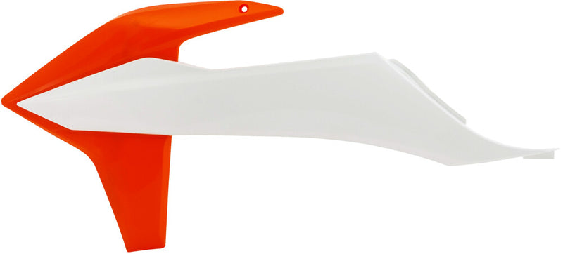 Acerbis Radiator Shroud White Orange - 2726516813 KTM Dirt Bikes 2019-2023