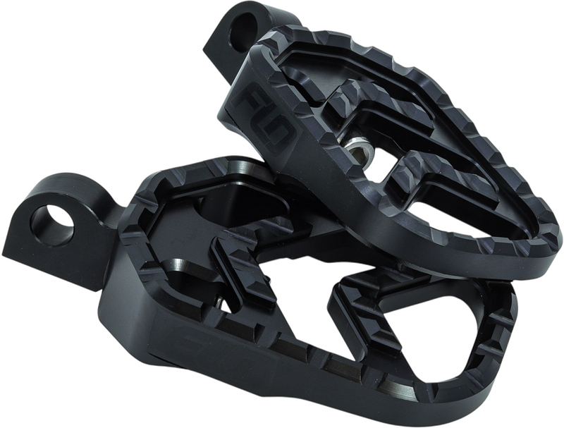 Flo Motorsports Savage Series Footpegs Black - V-800BLK For Harley Motorcycles 1972-2017