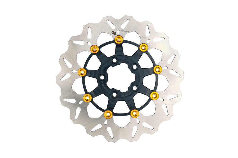 Gbrakes 17-DU078 GBDU078 ROTOR 11.5" FLOATING WAVE FR BLACK/GOLD BUTTONS