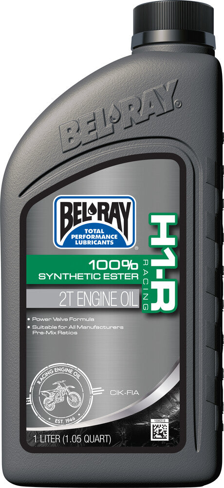 Bel-Ray H1-R 100% SYN Ester Engine OIL 2T 1L - 99280-B1LW For Ski-Doo Snowmobiles 2002-2019 | Husqvarna Dirt Bikes 2003-2018