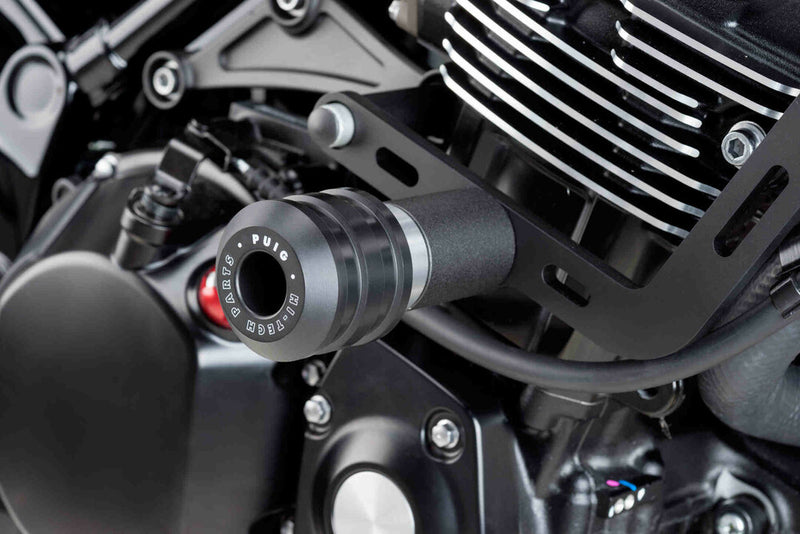 Puig Hi-Tech Parts Frame Sliders Vintage Black - 9598N Kawasaki 900 2018-2022