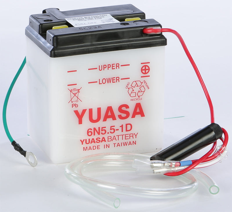 Yuasa Battery 6N5.5-1D Conventional - YUAM2655B Honda Trail / Motorsport / ST90K Trailsport 1969-1979