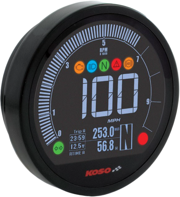 Koso North America DL-04HD Multifunction Meter `14-14XL 12-17FXD `11-17FXST - BA077410 For Harley Motorcycles 2011-2019