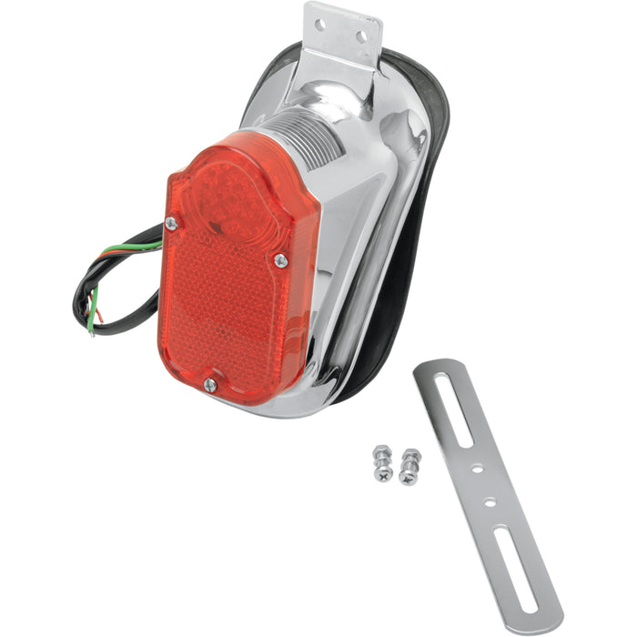 DRAG SPECIALTIES 2010-0562 Universal Mount Tombstone LED Taillight with License Plate Mount Tombstone Taillight/License Plate Mount - Top Tag - Red Lens