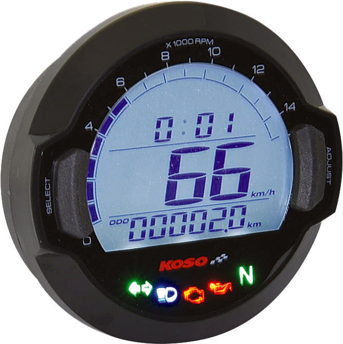 Koso North America 27-5796BK BB642W20 DL-03SR DIGITAL GAUGE BLACK BEZEL