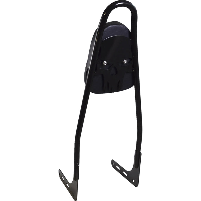 MOTHERWELL 1501-0681 156T18-MB-SK-WP One-Piece Sissy Bar matte black - skull - with pad