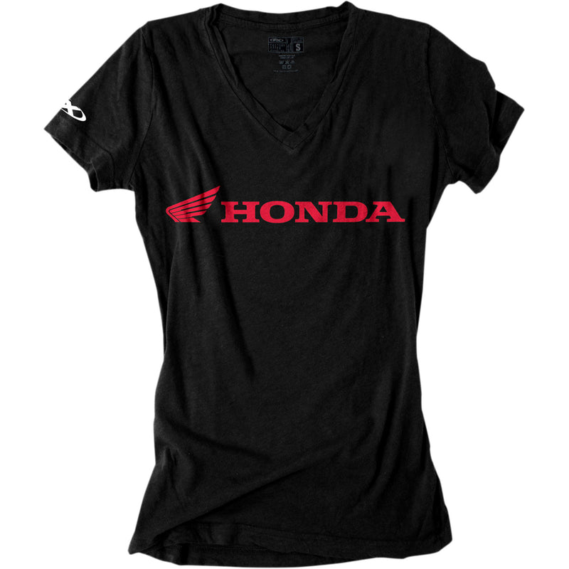 FACTORY EFFEX Women's Honda V-Neck T-Shirt Black