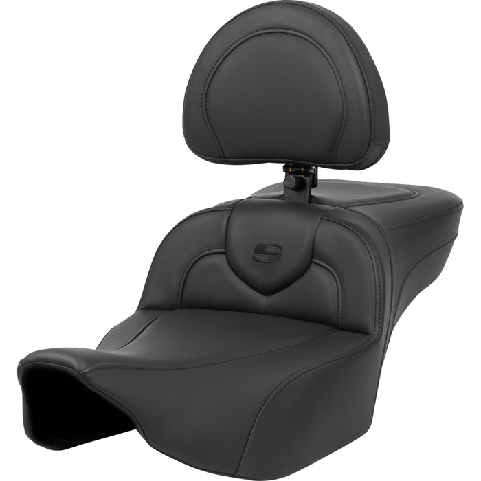SADDLEMEN 0801-1638 823-07-188BR Roadsofa™ Extended Reach Seat  Black Stitch - with Backrest - FL 23-24