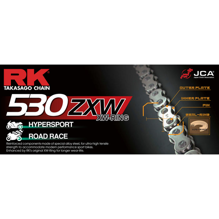 RK 1224-0162 GB530ZXW-120 530 ZXW Chain 530 ZXW - Drive Chain - 120 Links - Gold