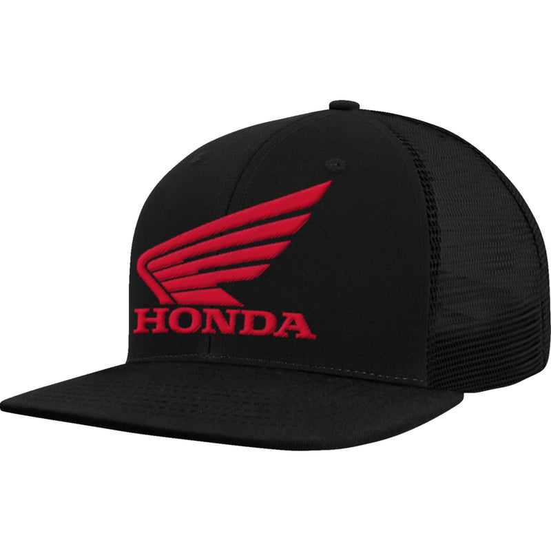 HONDA APPAREL 2501-3954 NP21A-H3170 Honda Wing Hat Honda Wing Flat Bill Hat - Black/Red