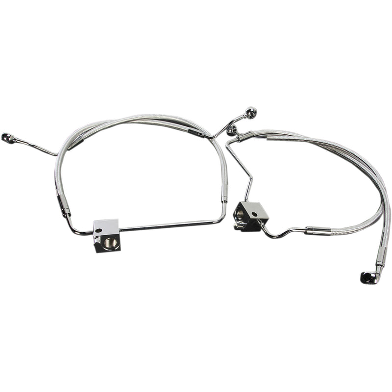 Magnum Shielding Designer Series Front Lower Brake Line Kit Sterling Chromite II - 37018 For Harley Touring 2014-2019