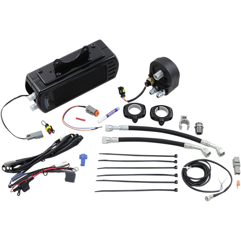 Ultracool 3.0 Side Mount Oil Cooler With Fan Kit Side Mount Oil Cooler Kit Gloss Black Touring - SMT-2G For Harley Touring 2009-2016