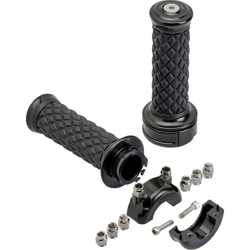 BILTWELL 0630-3074 6606-201-01 Alumicore Grips Grips - Alumicore - Custom - Black