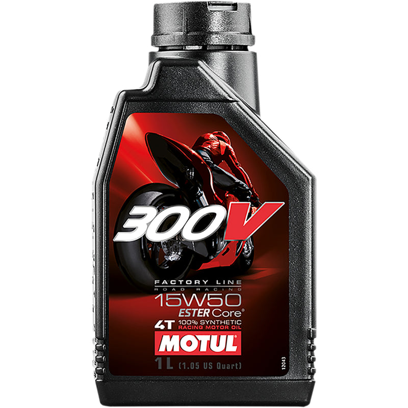MOTUL 3601-0073 104125 300V Factory Line Road Racing Synthetic 4T Engine Oil 300V Synthetic Ester Oil - 15W-50 - 1L