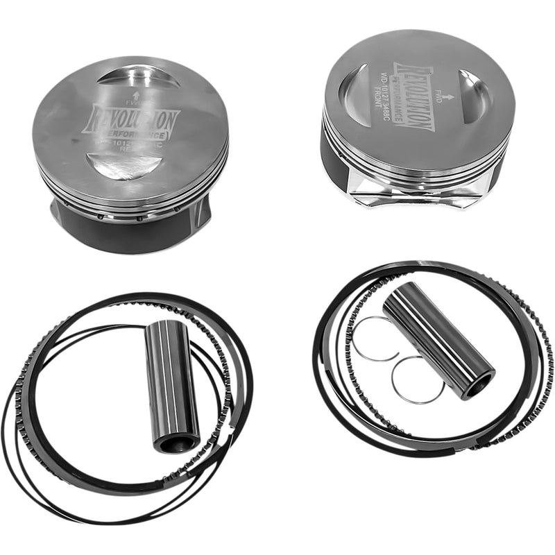 Revolution Performance, LLC Piston Kit For Revolution Cylinder Kit Flat-Top For 124" Monster Big Bore - RP301-111W For Harley Motorcycles 1999-2017