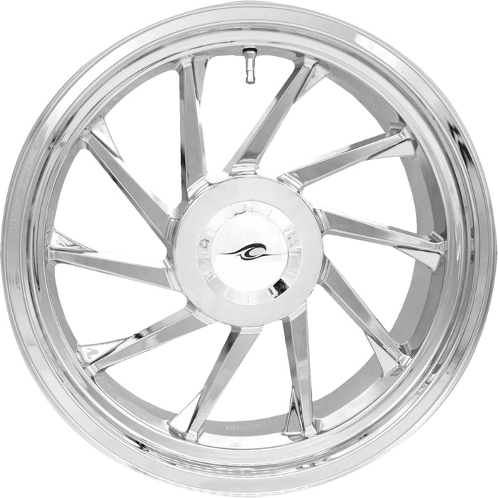 COASTAL MOTO 0202-2227 3D-HURL-187T-CH Hurricane 3D Wheel for Trike - Rear Left - Chrome - 18" - Trike