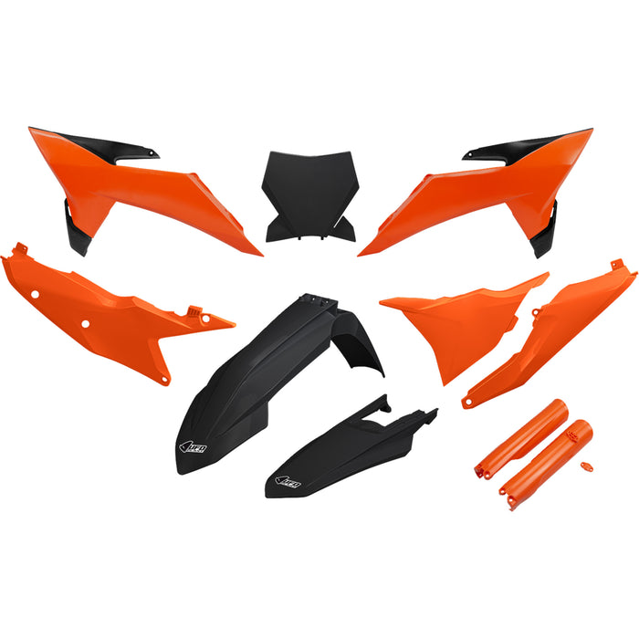 UFO 1403-4323 KTKIT532F@333 Replacement Plastic Body Kit Body Kit - Black/Orange - KTM - SX/SX-F '25