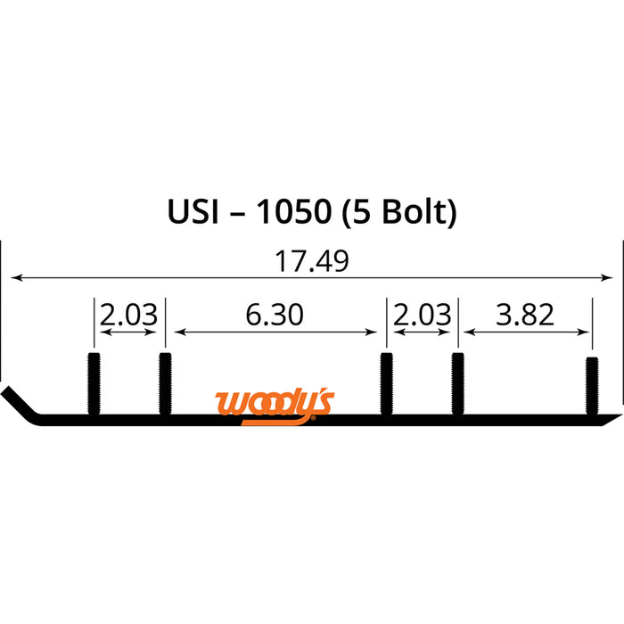 WOODY'S 4612-0181 TSI4-1050 Trail Blazer IV™ Flat-Top® Wear Bars Wear Bar - Trail Blazer IV™ Flat-Top® - 6" - 60°