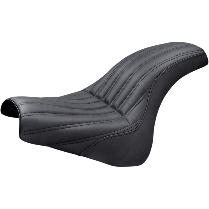 SADDLEMEN 0802-1006 818-28-047K Knuckle 2-Up Seat - Ribbed - Black