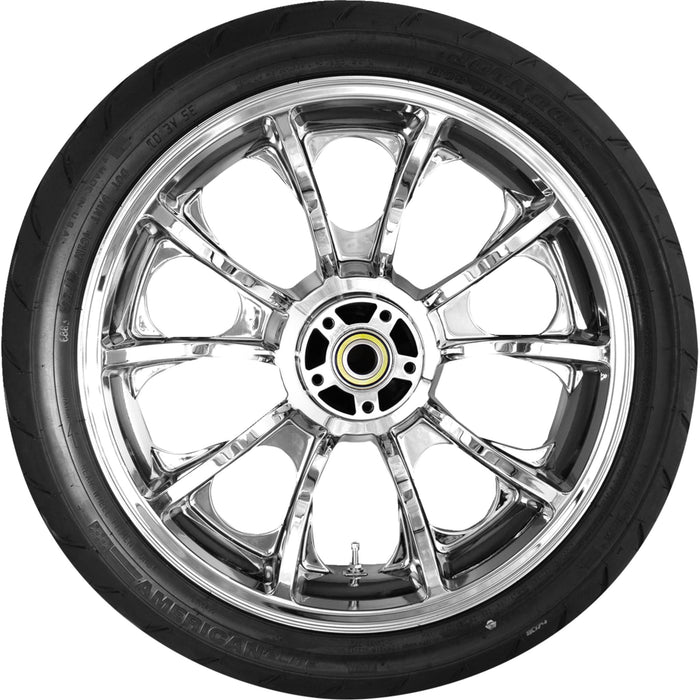 COASTAL MOTO 0336-0050 PKG2-LAR185CH-ABST Rear Largo Wheel/Tire Combination Largo Rear Wheel - Chrome (18") | Dunlop AE2 Tire (180/55B18)