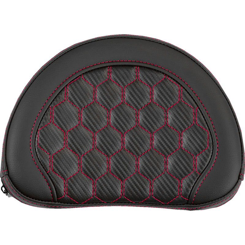SADDLEMEN 0822-0667 051319004 Contoured Sissy Bar Pad honeycomb - red stitch